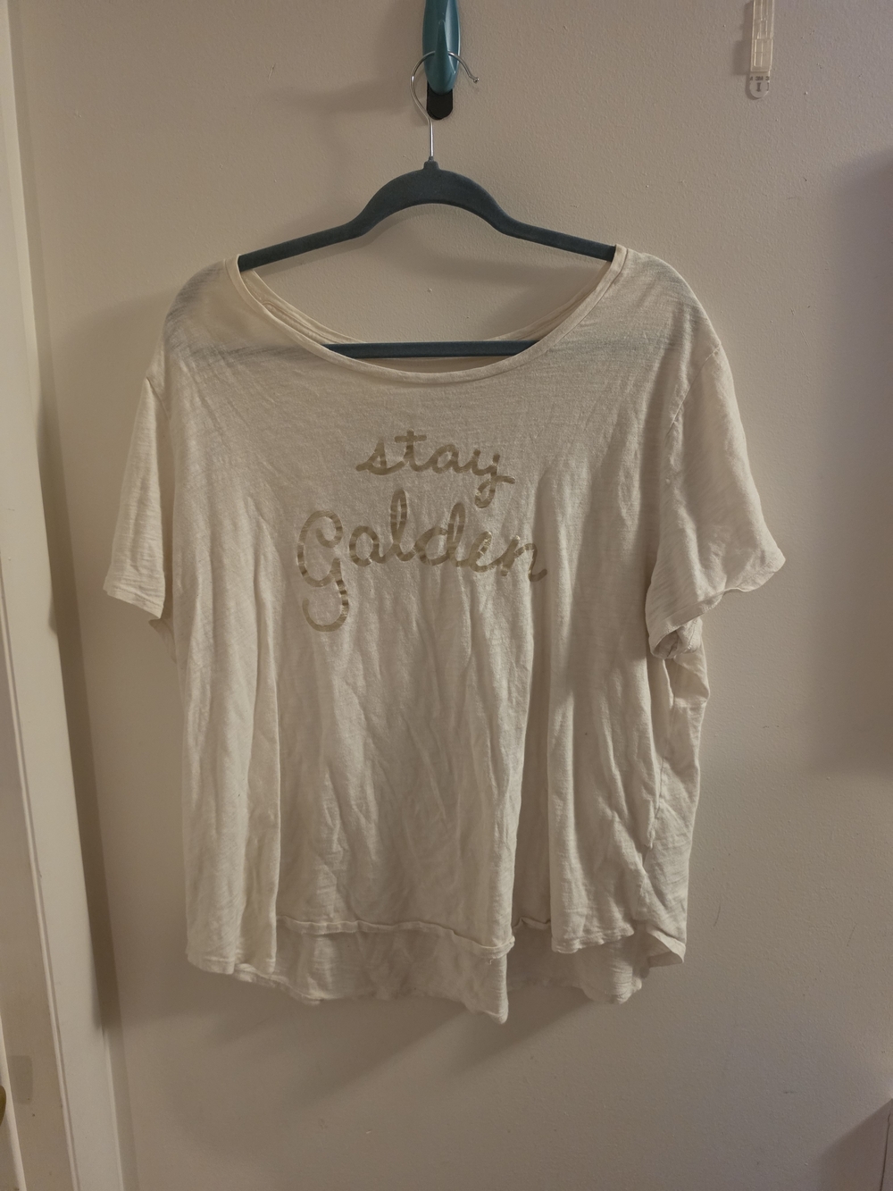 Old Navy Cream 'Stay Golden' Graphic Tee Size Xxl